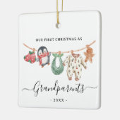 Erste Weihnachtsgroßeltern mit Foto niedlich boho Keramikornament (Links)