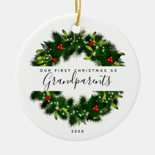 Erste Weihnachtsgroßeltern Moderner Kleider Custo Keramik Ornament