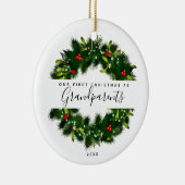 Erste Weihnachtsgroßeltern Moderner Kleider Custom Keramik Ornament (Rechts)