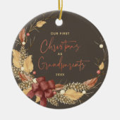 Erste Weihnachtsgroßeltern Rustikales Kupfer-Foto Keramik Ornament (Vorne)