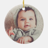 Erste Weihnachtsgroßeltern Rustikales Kupfer-Foto Keramik Ornament (Hinten)