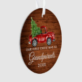 Erste Weihnachtsgroßeltern Vintager LKW Ornament (Vorderseite)