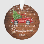 Erste Weihnachtsgroßeltern Woodruck Lights Ornament (Vorderseite)