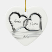 Erste Weihnachtshochzeits-Verzierung Keramikornament (Hinten)