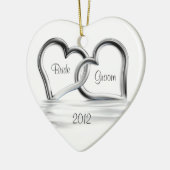 Erste Weihnachtshochzeits-Verzierung Keramikornament (Links)