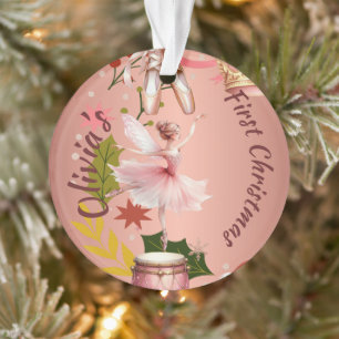 Erste Weihnachtsjunge Ballett-Rose Acryl Ornament