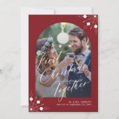 Erste Weihnachtsjunge Foto Schneeflocken Feiertagskarte (Vorderseite)