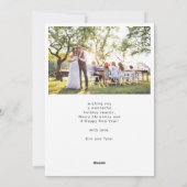 Erste Weihnachtsjunge Foto Schneeflocken Feiertagskarte (Rückseite)