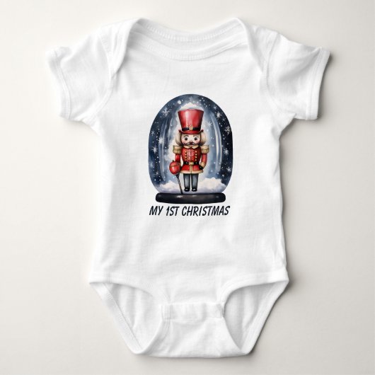 erste Weihnachtsjunge Nutcracker Wasserfarbe Baby Strampler (Vorderseite)