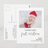 Erste Weihnachtskalligrafie Foto Postkarte (Vorne/Hinten)