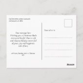 Erste Weihnachtskalligrafie Foto Postkarte (Rückseite)