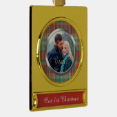 Erste WeihnachtsKariert Banner-Ornament Gold (Rechts)