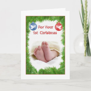 Erste Weihnachtskarte fürs Baby Feiertagskarte