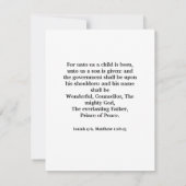 Erste Weihnachtsklänge Reisen weit Mitteilungskarte (Rückseite)