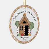 Erste Weihnachtslebkuchen-Haus-Verzierung Keramik Ornament (Rechts)