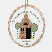 Erste Weihnachtslebkuchen-Haus-Verzierung Keramik Ornament (Links)