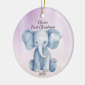 Erste Weihnachtslephon Personalisiert Keramik Ornament (Links)