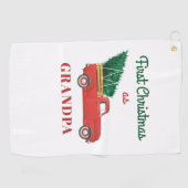 Erste Weihnachtsmatte Familienurlaub Opa Golfhandtuch (Horizontal)