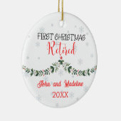 Erste Weihnachtsmühe Personalisiert Keramik Ornament (Rechts)