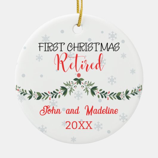 Erste Weihnachtsmühe Personalisiert Keramik Ornament (Vorne)