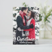 Erste Weihnachtsnacht Verheiratet Verlobt| FOTO Einladung (Stehend Vorderseite)