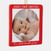 Erste WeihnachtsPersonalisiert Keramikornament (Rechts)
