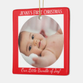 Erste WeihnachtsPersonalisiert Keramikornament (Links)
