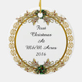 Erste Weihnachtspferde Keramikornament (Hinten)