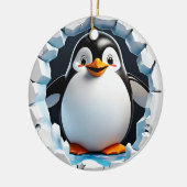Erste Weihnachtspinguin-Ornament Keramik Ornament (Links)