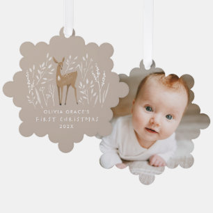 Erste Weihnachtsrentiere elegant 1 Foto Ornament Karte