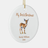 Erste Weihnachtsrentiere Foto Keramik Ornament (Rechts)