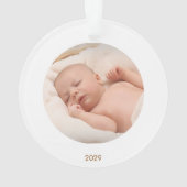 Erste Weihnachtsrentiere Foto Ornament (Rückseite)