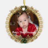 Erste Weihnachtsschmuck des Babys mit Foto (Vorne)