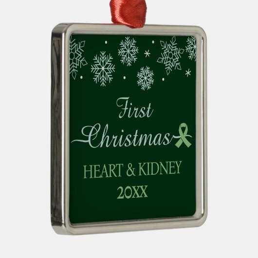 Erste Weihnachtsschneeflocke Custom Transplantatio Ornament Aus Metall (Rechts)