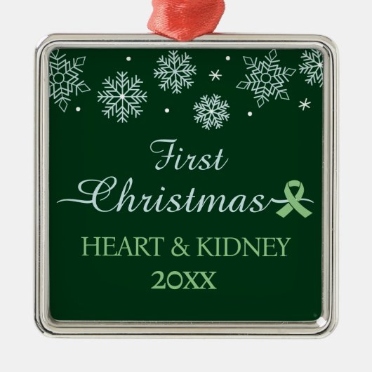 Erste Weihnachtsschneeflocke Custom Transplantatio Ornament Aus Metall (Vorne)