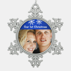 Erste Weihnachtsschneeflockefeiertage Schneeflocken Zinn-Ornament