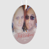 Erste Weihnachtsschneeflocken Foto Rosa Ornament (Vorderseite)