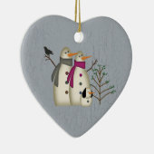 Erste Weihnachtsschneepapel und Hundeverzierung Keramik Ornament (Rechts)