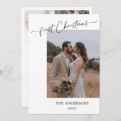 Erste Weihnachtsschrift 2 Fotos Hochzeit Weihnacht Dankeskarte (Vorne/Hinten)