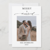 Erste Weihnachtsschrift 2 Fotos Hochzeit Weihnacht Dankeskarte (Vorderseite)