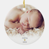 Erste Weihnachtsschrift 2 Fotos Ornament (Hinten)