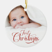 Erste Weihnachtsschrift 2 Fotos Ornament (Vorne)