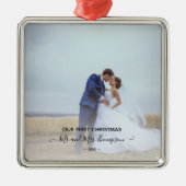 Erste Weihnachtsschrift Foto Signature Script Newl Ornament Aus Metall (Vorne)