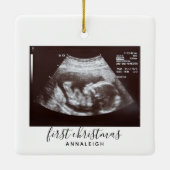 Erste Weihnachtsschwangerschaft Ultrasound Foto Cu Keramikornament (Rückseite)