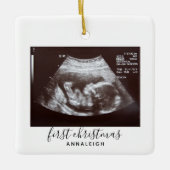 Erste Weihnachtsschwangerschaft Ultrasound Foto Cu Keramikornament (Vorderseite)