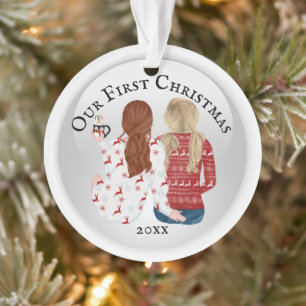 Erste Weihnachtsschwule Frau hässlich Pullover DI Ornament