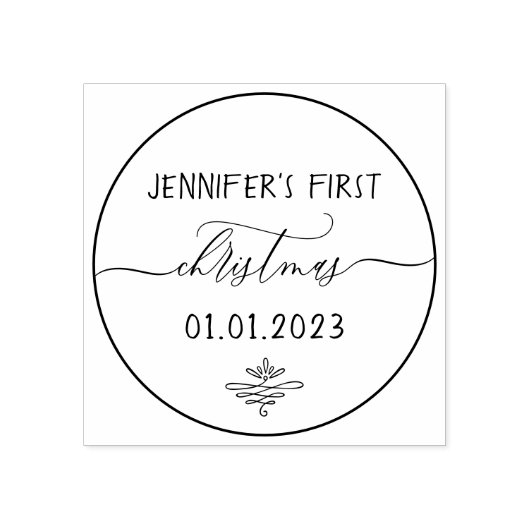 Erste Weihnachtsunterschrift Gummistempel (Prägung)