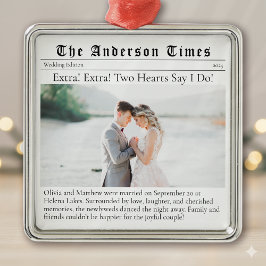 Erste WeihnachtsVerheiratet | Hochzeitsankündigung Ornament Aus Metall