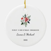 Erste WeihnachtsVerlobt | Elegant und Minimalistis Keramik Ornament (Hinten)