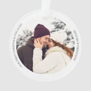 Erste WeihnachtsVerlobt Foto für benutzerdefinie Ornament